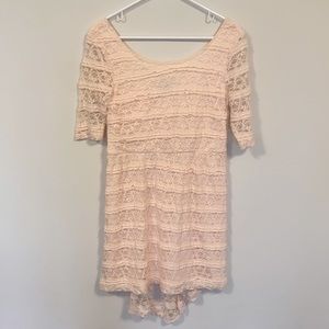 Light pink high low dress.